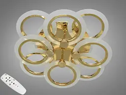 Люстра стельова LED Diasha A8022/4+4G, 110W, 3200K-6000K, золото, сучасний стиль для дому