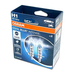 Комплект галогенових ламп OSRAM H1 64150CBN-2HB Cool Blue Intense NG +100% 5000K 55W 12V P14.5s (2 шт) - мініатюра 6