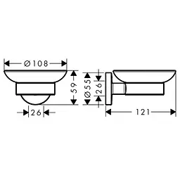 Мильниця настінна Hansgrohe Logis 41715000, Хром - мініатюра 2