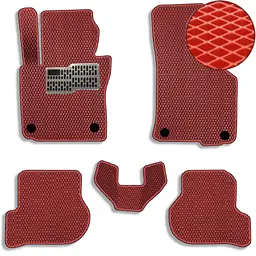 Килимки в салон EVA для Skoda Octavia A5 2004-2013 (Металевий підп'ятник) Червоні 5 шт