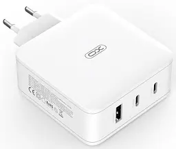 Сітчастий зарядний пристрій XO CE14 triple GaN USB-A/USB-C QC&PD3.0 100W 5A Білий - мініатюра 4