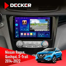 Штатна магнітола Nissan Qashqai, X-Trail 2014+ Decker D10-009 4x64, DSP, 4G, 2k Decker (НФ-00008352)