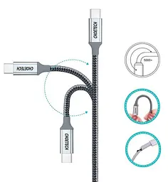 Кабель Choetech XCC-1002-GY, преміум якість USB 2.0 C-тато/C-тато, 1,8 м. (XCC-1002-GY) - мініатюра 2