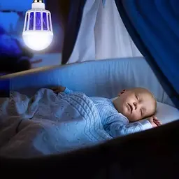 Світлодіодна лампа від комарів лампочка пастка комарів з електрошоком 220V світлодіодна - мініатюра 3