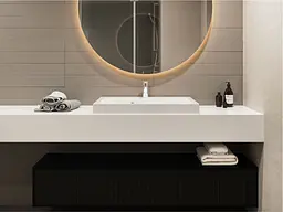 Умивальник Miraggio AGNESS 750 (0000153) Miramarble, Глянцевий, Накладний/Врізний, Білий - мініатюра 6