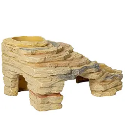 Печера Repti-Zoo Leopard Gecko Rock Set 27x16,5x13см (ERS42) з укриттям, мисками і платформою для рептилій - мініатюра 5