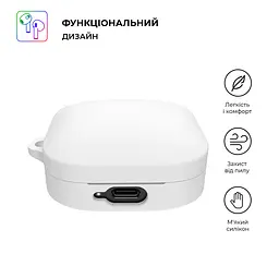 Силіконовий чохол для навушників Xiaomi Redmi Buds 6 Active, Hang Case, білий, ультратонкий захисний кейс товщиною 2 мм, захист від подряпин, пилу та ударів, компактний, з карабіном для кріплення, ArmorStandart (ARM81091) - мініатюра 2