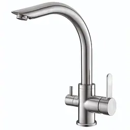 Змішувач для кухні на дві води Koer KI-72019-02 KR4796 Нержавіюча сталь