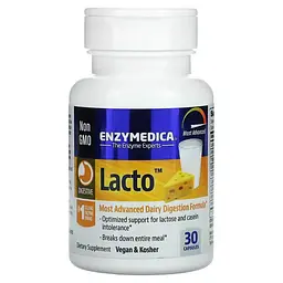 Харчові ферменти Enzymedica Lacto, 30 капсул для перетравлення лактози