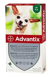Краплі на холку для собак Elanco | Bayer - Advantix до 4 кг(ціна за 1шт)