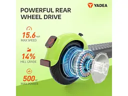 Електросамокат Yadea KS3 Lite Grey/Green (KS3liteGREY/GREEN) - мініатюра 8