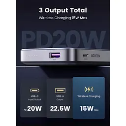Зовнішній акумулятор Ugreen 10000mAh 20W Gray [PB206] [120793] - мініатюра 2
