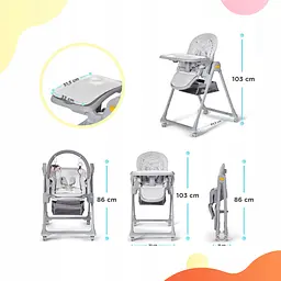 Стільчик для годування 2в1 KiderKraft LASTREE Grey - мініатюра 6