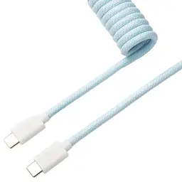 Кабель Keychron USB-A/USB-C USB-C заряджання/синхронізації Keychron, 1.36м, Type-C, Coiled Aviator, синій (CAB19_KEYCHRON) - мініатюра 2