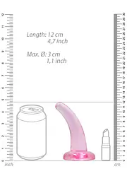 Фалоімітатор Realrock Crystal Clear Dildo 5" 11.5 см рожевий - мініатюра 5
