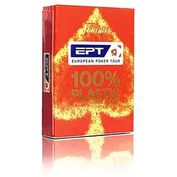 Карти гральні Fournier EPT 100% Plastic Jumbo Index (red) (10018440-1)