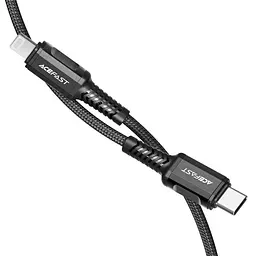 Кабель ACEFAST C1-01 Type-C to iP 3A, 1.2m, нілон, алюмінієві connectors, Чорний