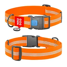 Нашийник для собак водостійкий Waudog Waterproof з QR-паспортом світловідбивний пластиковий фастекс XXL Ш 40 мм Д 46-70 см