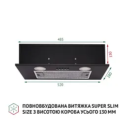 Витяжка повновбудована Perfelli BI 5252 BL 700 LED - мініатюра 2