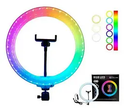 Кольцевая LED лампа для студийного освещения Ring RGB MJ36 36см с пультом - миниатюра 4