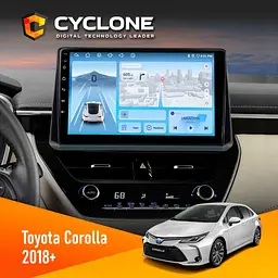 Штатна магнітола Toyota Corolla 2018+ Cyclone C10-012 4x64, DSP, 4G Cyclone (НФ-00007768)
