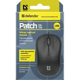 Комп'ютерна мишка Defender Patch MS-759 Black (52759) - мініатюра 4