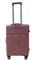 Валіза середня 1403 поліпропіленова ударостійка 65х44х26 см Рожеве золото - мініатюра 6