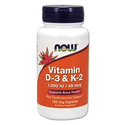 Витамин D3+K-2 Vitamin D3+K2 120 капсул NOW vit0006374