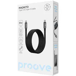 Кабель Proove Magneto Type-C to Type-C 60W (1m) black - мініатюра 2