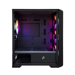 Корпус 1stPlayer T5-BK-4F1, Black, без БЖ, Mini Tower, Micro ATX, 1xUSB 3.0 / 2xUSB 2.0, макс. CPU - 165 мм / VGA - 330 мм, 4x120 мм ARGB, бічна панель із загартованого скла - мініатюра 4