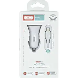 Автомобільний зарядний пристрій XO TZ10 2.4A/2 USB + Type-C White - мініатюра 2