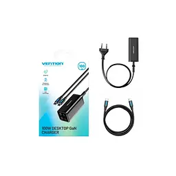 Зарядний пристрій Vention 4xUSB 100 Вт (2xUSB-C + 2xUSB-A) PD 3.0/QC 3.0/GaN чорний (FBSBG-EU) - мініатюра 3