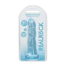Фалоімітатор RealRock Crystal Clear 7", 18 см (блакитний) - мініатюра 5