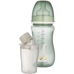 Пляшка антиколікова Canpol babies EasyStart Goose з контейнером для сухої молочної суміші 240 мл зелена (35/245_zestaw) - мініатюра 3