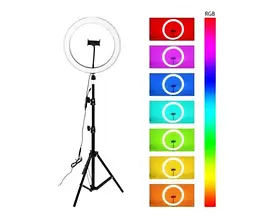 Світлодіодне селфі-кільце з RGB підсвічуванням OPT-TOP Soft Ring Light MJ300 (1756374695) - мініатюра 5