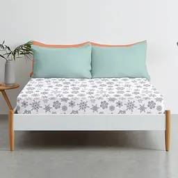 Простирадло Cosas на резинці фланель 90х200 snowflakes, срібло (Flannel_SnowflakesGrey_90x200x20) - мініатюра 3
