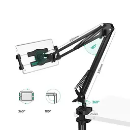 Утримувач для телефону UGREEN 50394 LP144 Universal Holder with Folding Long Arm - мініатюра 2