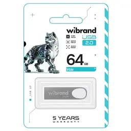USB флеш накопичувач Wibrand 64GB Irbis Silver USB 2.0 (WI2.0/IR64U3S) - мініатюра 2