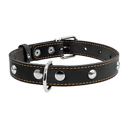 Нашийник Collar одинарний з прикрасами, 38-50х2,5 см, чорний - мініатюра 2