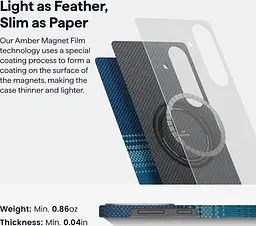 Чохол протиударний Pitaka Tactile Woven Edge Case MagSafe для Samsung Galaxy S25 (S931) Sunset KS2503 - мініатюра 10
