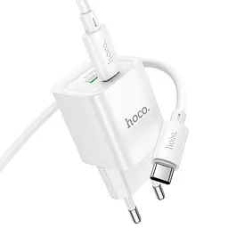 МЗП Hoco C147A PD20W+QC3.0 (1USB-A/1C) + кабель Type-C to Type-C White - мініатюра 4