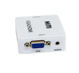 Перехідник з VGA HDMI зі звуком MiNi VGA2HDMI білий конвертор vga to hdm - мініатюра 5