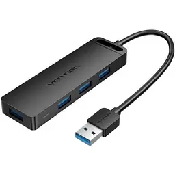 Хаб USB 3.0 - 4xUSB-A 3.0, 5Gbps, Black Vention