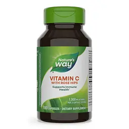 Вітамін С з шипшиною Nature's Way Vitamin C with Rose Hips, 100 капсул для підтримки імунної системи