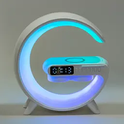 Портативна колонка Smart X BT/TF/Wireless Charger/USB/FM/AUX/Clock UR126 c RGB-підсвічуванням 15 Вт, біла - мініатюра 7