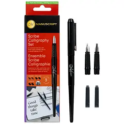 Набір для каліграфії Scribe Calligraphy 3 Nib Set (ручка 3 пера конвертер картридж) Manuscript - мініатюра 3