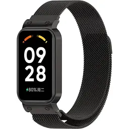 Ремінець-бампер DK для Xiaomi Redmi Smart Band 2 Metal Milanese Loop Magnetic (016244) (black)