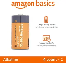 Лужна багатоцільова батарейка Amazon Basics з 4 входами C, 1,5 В lr14 - мініатюра 5