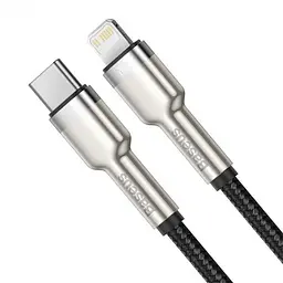 Кабель Baseus Cafule Metal Cable Type-C to Lightning PD 20W 2m CATLJK-B01 Black - мініатюра 5