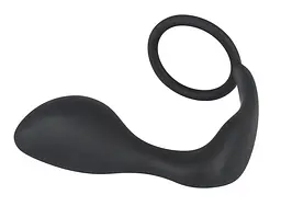 Ерекційне кільце з анальною пробкою Black Velvets Ring & Plug - мініатюра 6